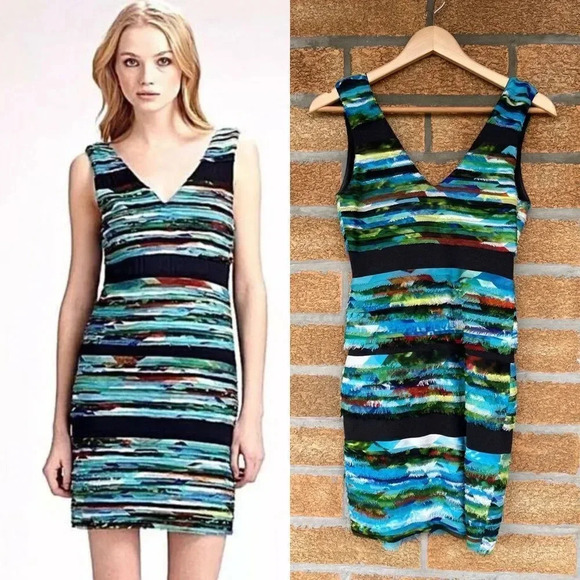 Rag & Bone Watercolor Frayed Harley Mini Dress XS - Picture 1 of 9